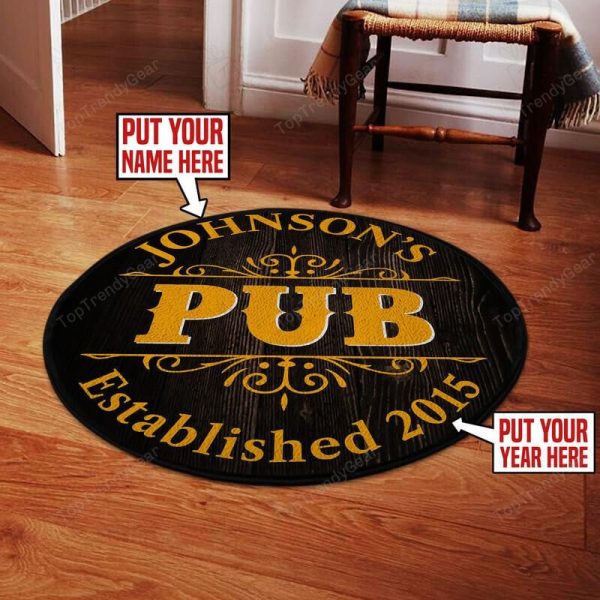 Personalized Pub Living Room Round Mat Circle Rug - Image 2