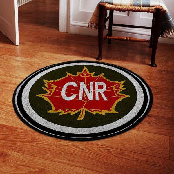 Vintage Style " Cnr Canadian National Railway " Railroad Living Room Round Mat Circle Rug - Image 2