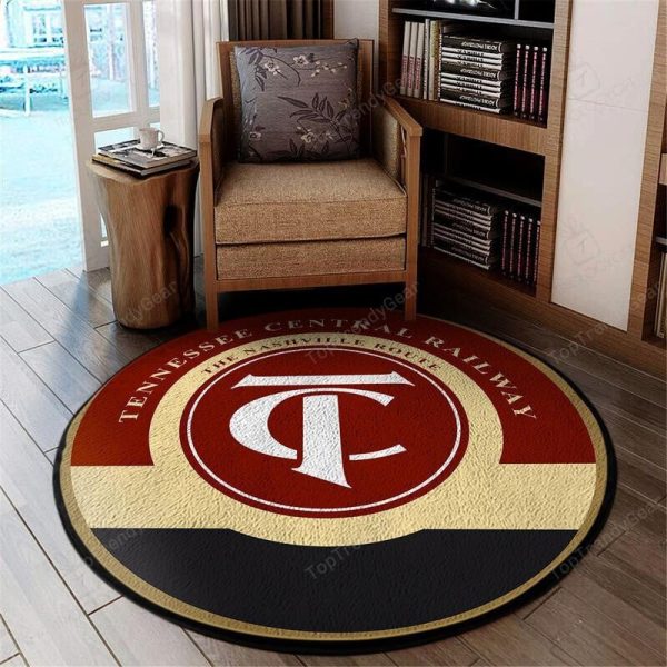 Tennessee Living Room Round Mat Circle Rug Tennessee Central Railroad - Image 2