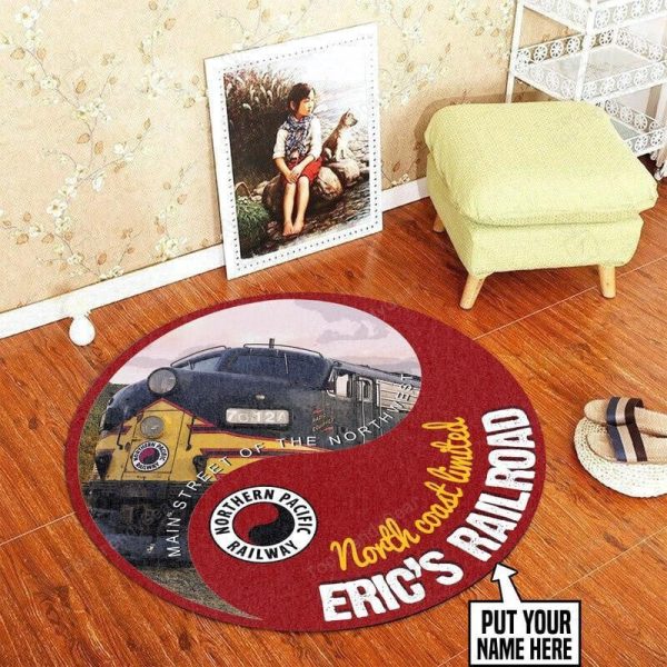 Personalized Nothern Pacific Railroad Round Mat Round Floor Mat Room Rugs Carpet Outdoor Rug Washable Rugs - Image 3