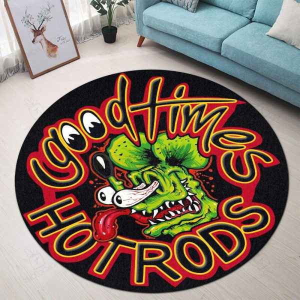 Good Times Hot Rod Round Mat Round Floor Mat Room Rugs Carpet Outdoor Rug Washable Rugs