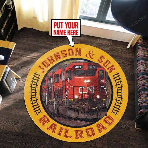 Personalized Cn Canadian National Railroad Round Mat Round Floor Mat Room Rugs Carpet Outdoor Rug Washable Rugs - Image 2