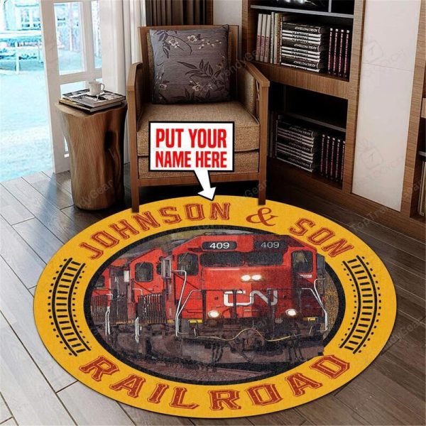 Personalized Cn Canadian National Railroad Round Mat Round Floor Mat Room Rugs Carpet Outdoor Rug Washable Rugs - Image 3