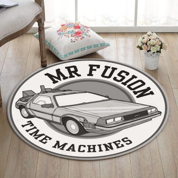 Btf Round Mat Back To The Future Delorean Bttf Time Machine Round Floor Mat Room Rugs Carpet Outdoor Rug Washable Rugs