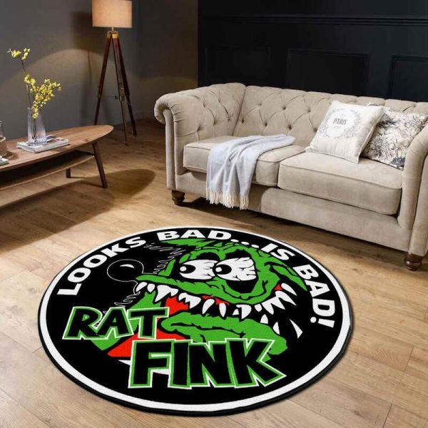 Rat Fink Looks Bad Is Bad Round Mat Round Floor Mat Room Rugs Carpet Outdoor Rug Washable Rugs