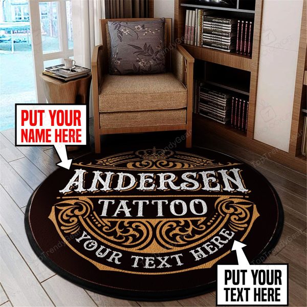 Personalized Tattoo Studio Round Mat Round Floor Mat Room Rugs Carpet Outdoor Rug Washable Rugs - Image 2