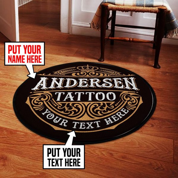 Personalized Tattoo Studio Round Mat Round Floor Mat Room Rugs Carpet Outdoor Rug Washable Rugs