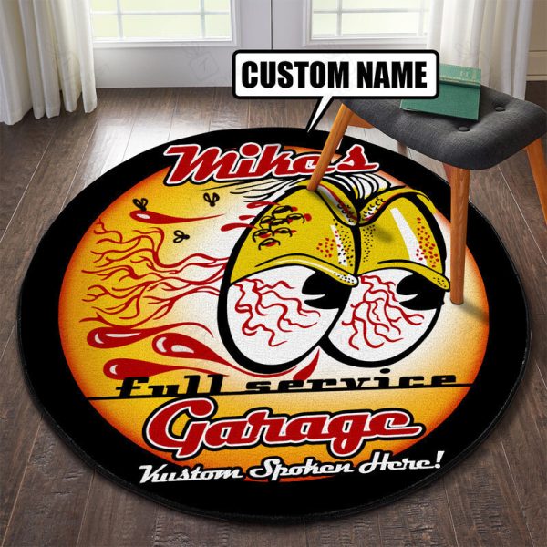 Personalized Hot Rod Round Mat Round Floor Mat Room Rugs Carpet Outdoor Rug Washable Rugs