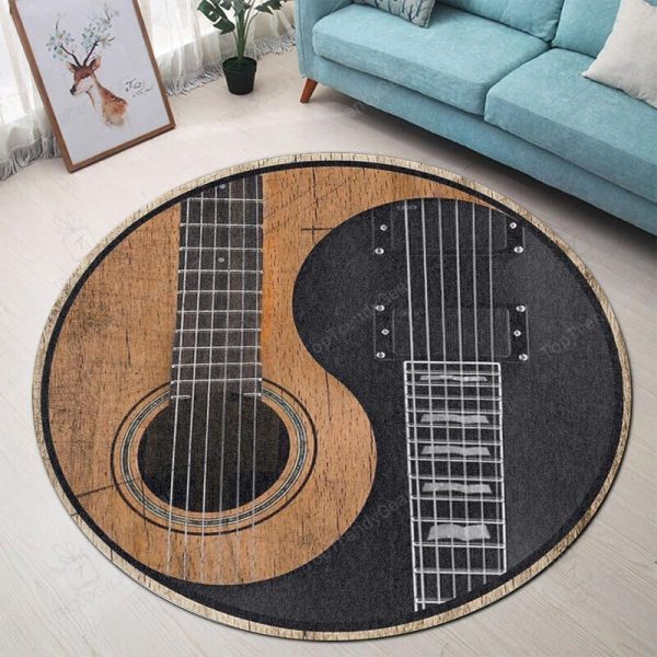 Guitar Music Round Mat Round Floor Mat Room Rugs Carpet Outdoor Rug Washable Rugs - Image 3