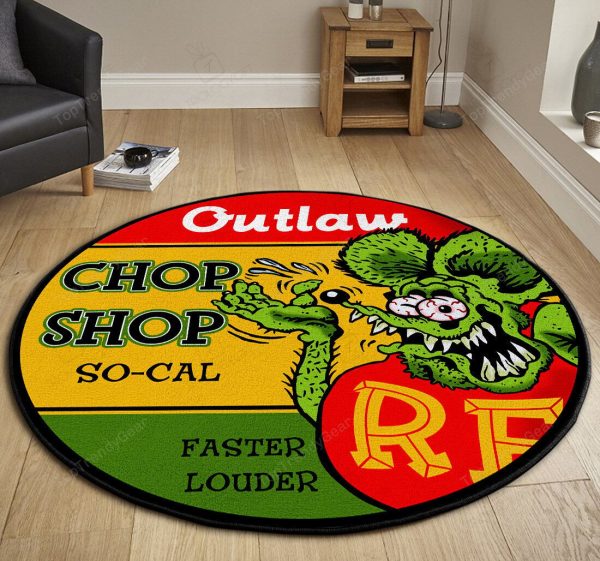 Hotrod Round Mat Round Floor Mat Room Rugs Carpet Outdoor Rug Washable Rugs - Image 3