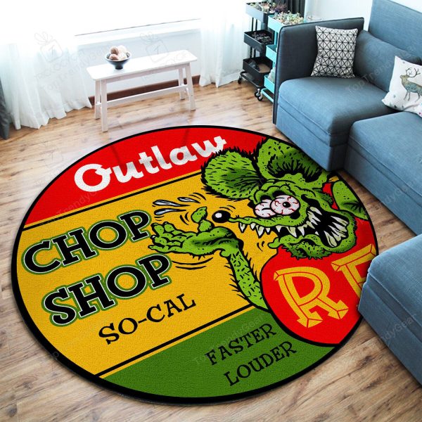 Hotrod Round Mat Round Floor Mat Room Rugs Carpet Outdoor Rug Washable Rugs - Image 2