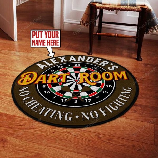 Personalized Darts Room Round Mat 06128 Living Room Rugs, Bedroom Rugs, Kitchen Rugs - Image 2