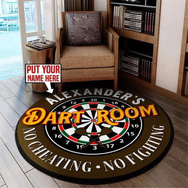 Personalized Darts Room Round Mat 06128 Living Room Rugs, Bedroom Rugs, Kitchen Rugs