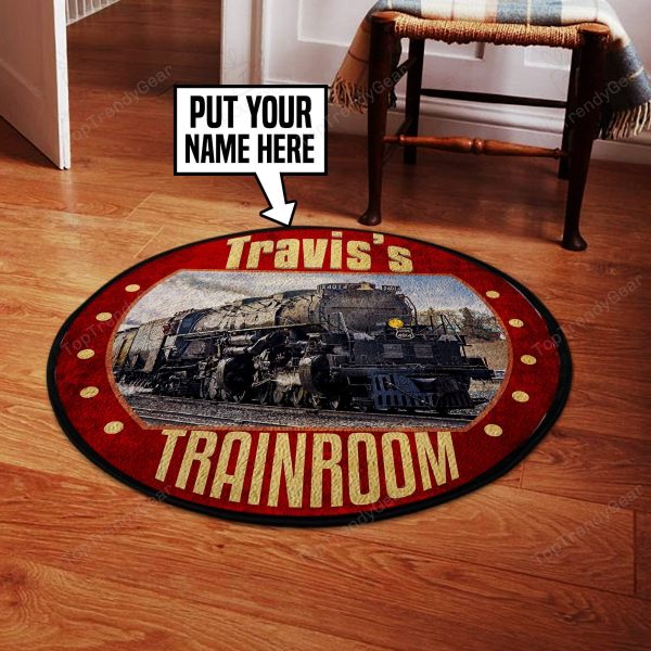 Personalized Union Pacific Big Bog 4014 Railroad Round Mat 05310 Living Room Rugs, Bedroom Rugs, Kitchen Rugs - Image 2