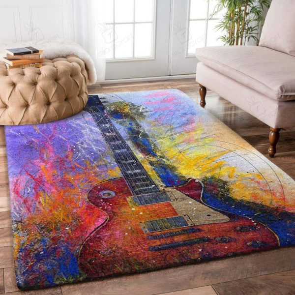 Guitar Rectangle Rug Decor Area Rugs For Living Room Bedroom Kitchen Rugs Home Carpet Flooring Rs014928 Print