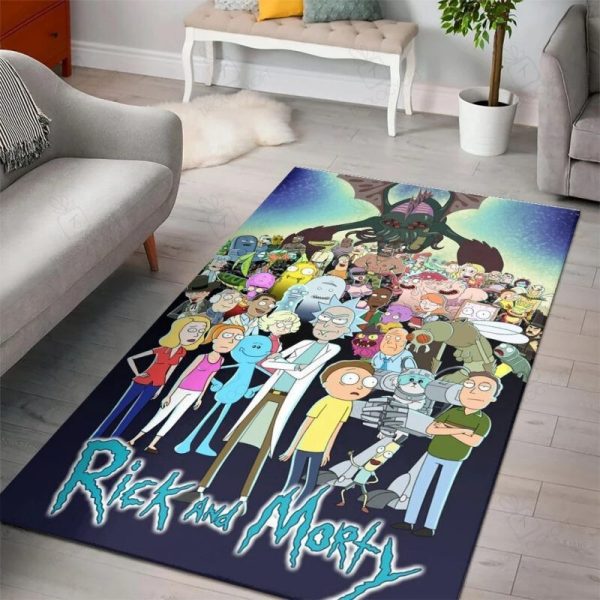 Rick And Morty Cartoon Movies Rectangle Area Rugs Carpet For Living Room, Bedroom, Kitchen Rugs, Non-Slip Carpet Rp124582 Print